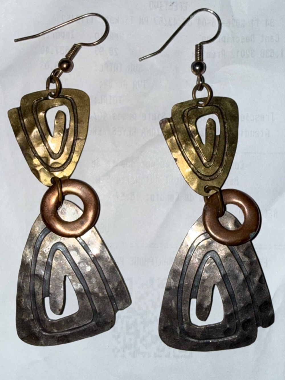 Mixed metal artisan earrings